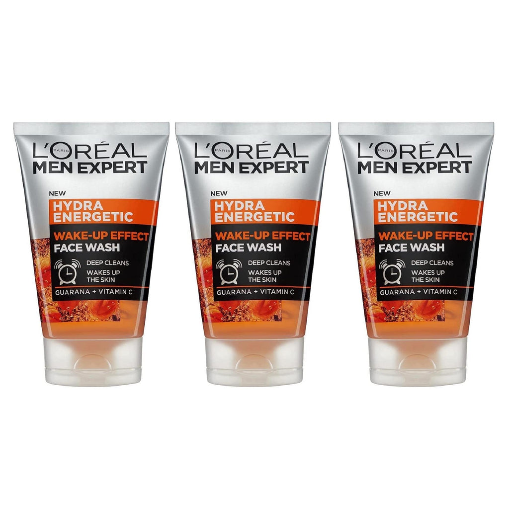 3 PACK - L'Oreal Men Expert Hydra Energetic Wake Up Effect Face Wash 100ml