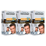 L'Oreal Men Expert Excell 5 Easy Brush Hair Colour - 4 Natural Dark Brown (3 PACK)