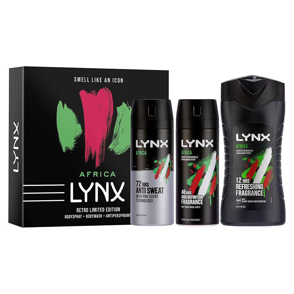 Lynx Africa Retro Limited Edition Trio Set - Body Spray, Wash & Anti-Perspirant