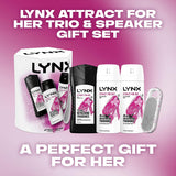Lynx ATTRACT For Her Trio Gift Set - 2 x Body Spray, Body Wash & Speaker