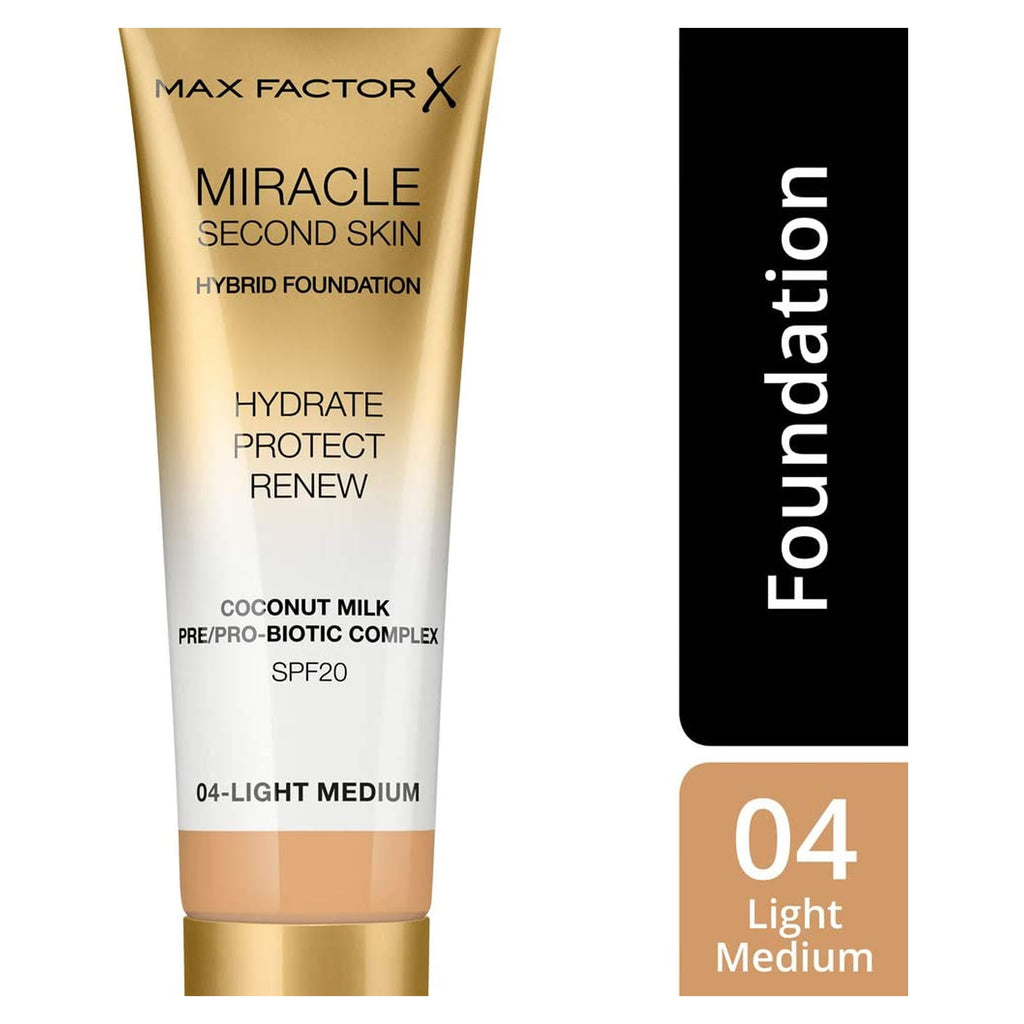 Max Factor Miracle Second Skin Hybrid Foundation SPF 20 30ml (VARIOUS SHADES)