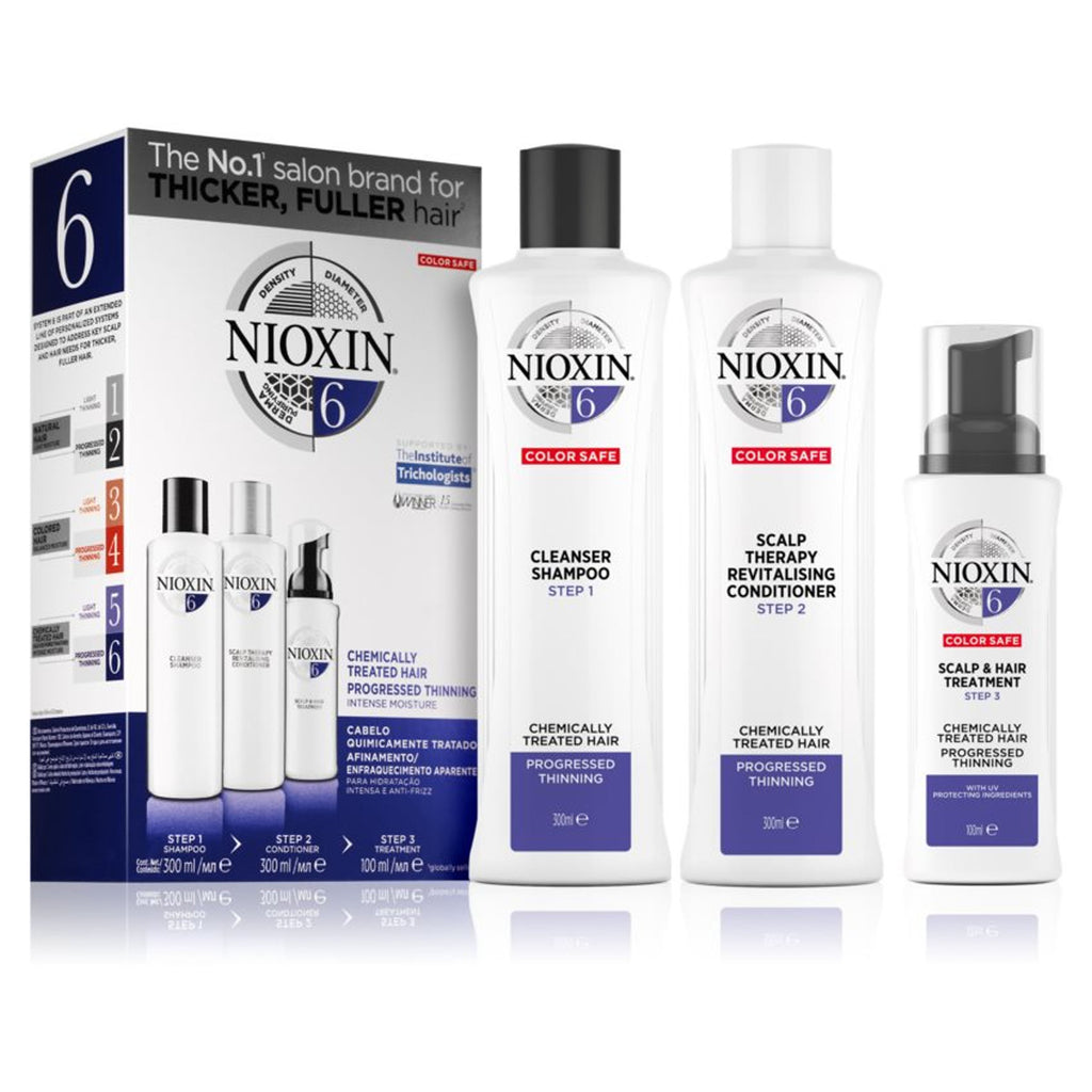 Nioxin System 6 Progressed Thinning 3 Part Haircare Set - Shampoo Conditioner Treatment