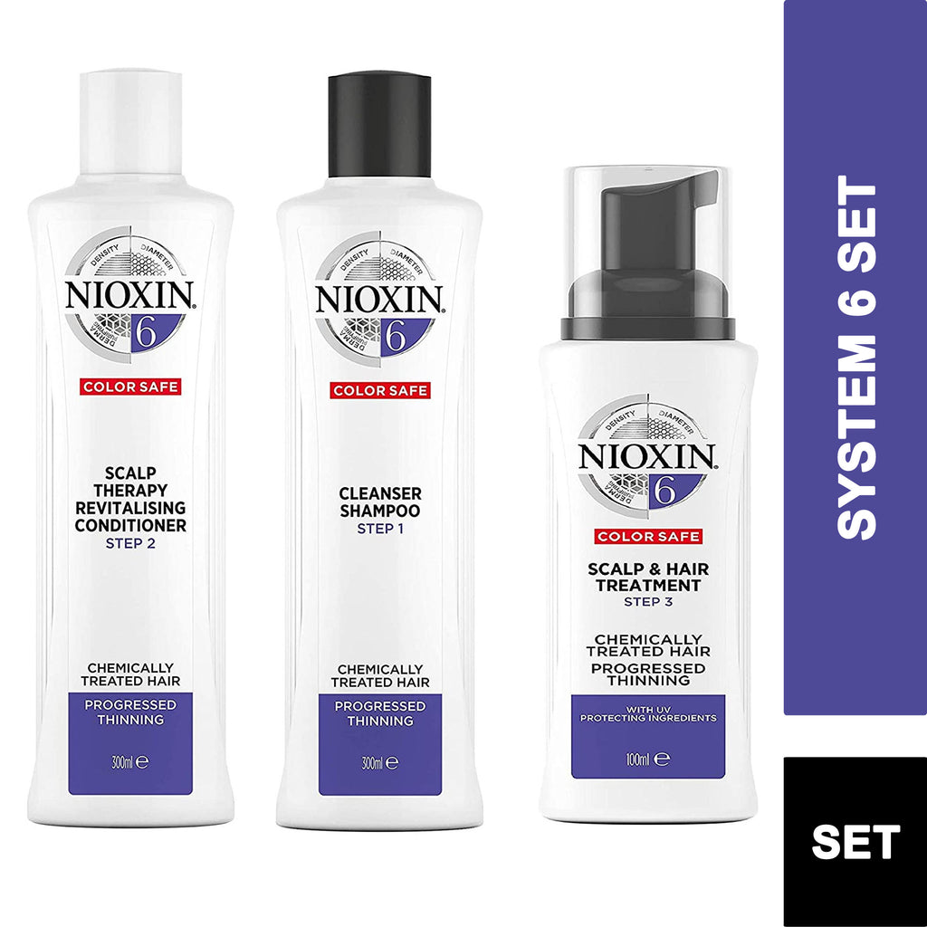 Nioxin System 6 Progressed Thinning 3 Part Haircare Set - Shampoo Conditioner Treatment