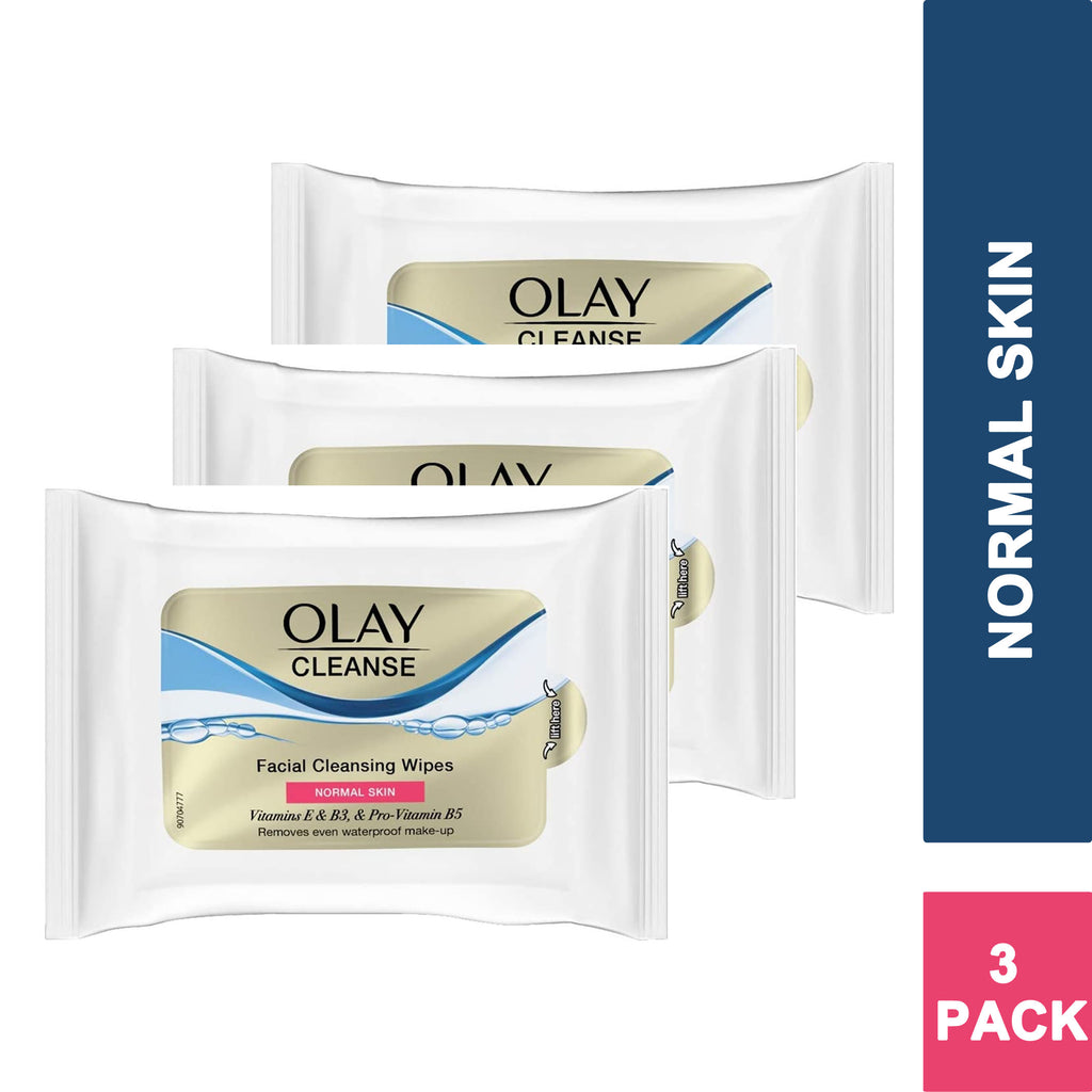 Olay Cleanse Facial Cleansing Wipes - Normal Skin (3 PACK)