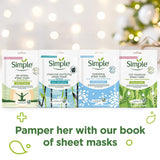 Simple Book of Treats 4 Assorted Sheet Mask and Headband Gift Set