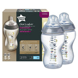 Tommee Tippee Closer to Nature Anti-Colic 2 x 340ml Baby Bottles - GREY OWL