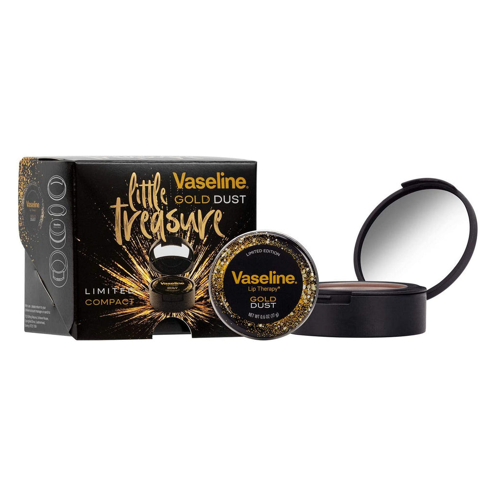 Vaseline Little Treasures Gift Set - Gold Dust Lip Therapy Balm & Compact Mirror